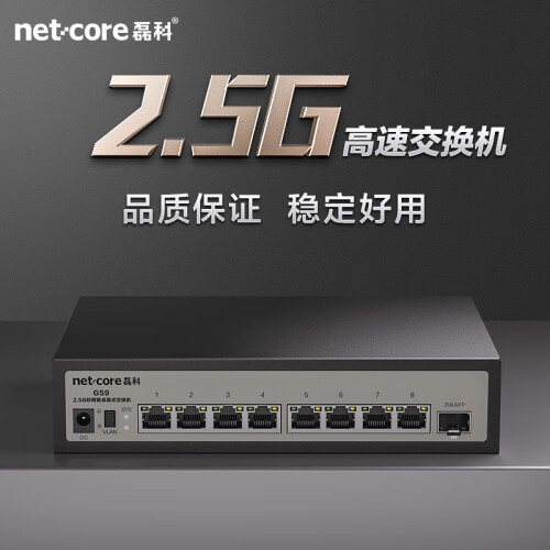 磊科（netcore）GS9 9口企業(yè)級(jí)交換機(jī)8個(gè)2.5G電