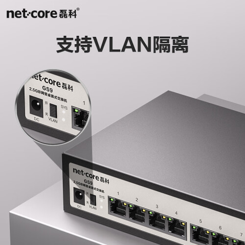 磊科（netcore）GS9 9口企業(yè)級(jí)交換機(jī)8個(gè)2.5G電