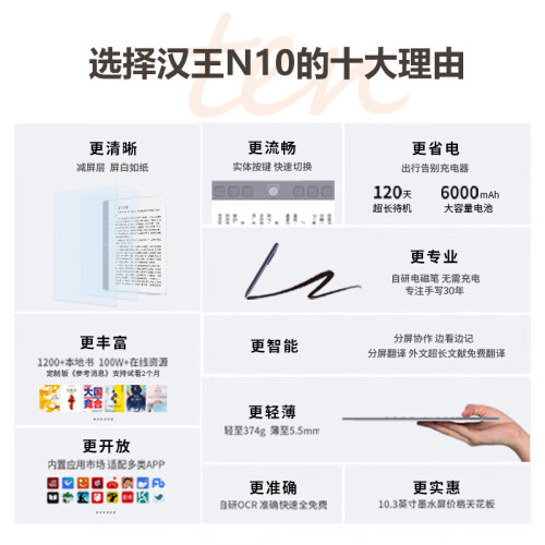 漢王N10plus電紙書 N10 2024/2023新款10